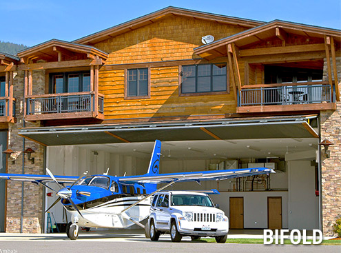 Bifold Hangar Door tall and wide enough for aircraft