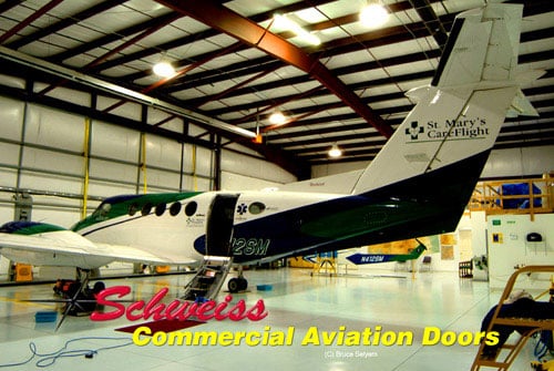 Small General Aviation Aircraft Inside Hangar