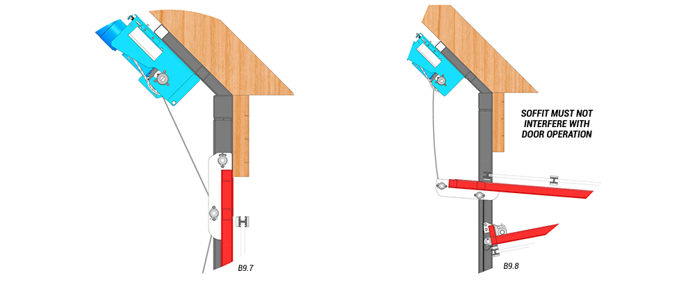 side view of slanted top drive with manual latches