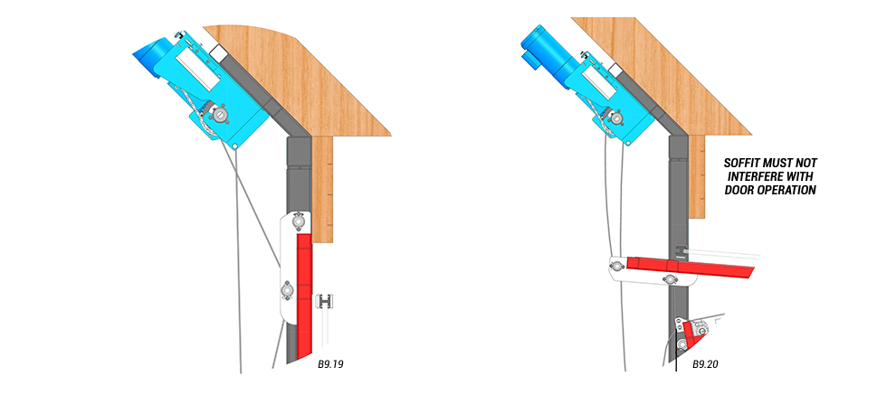 side view of slanted top drive with strap latches