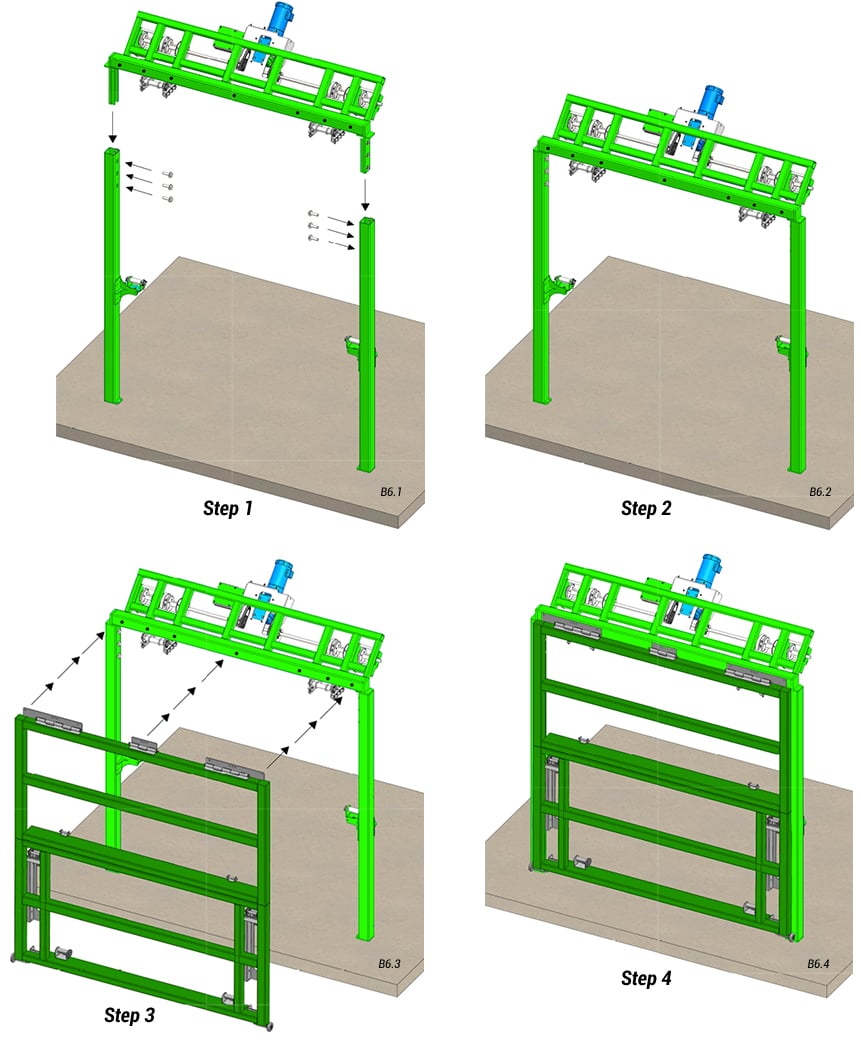 overview of slanted top drive with manual latches