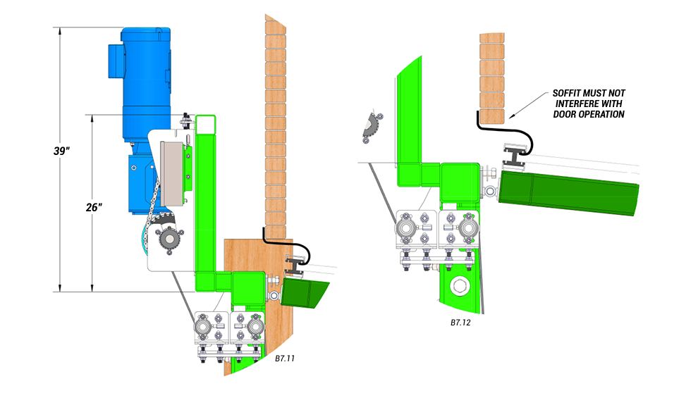 Premounted Bifold Vertical Top Drive Door Seal