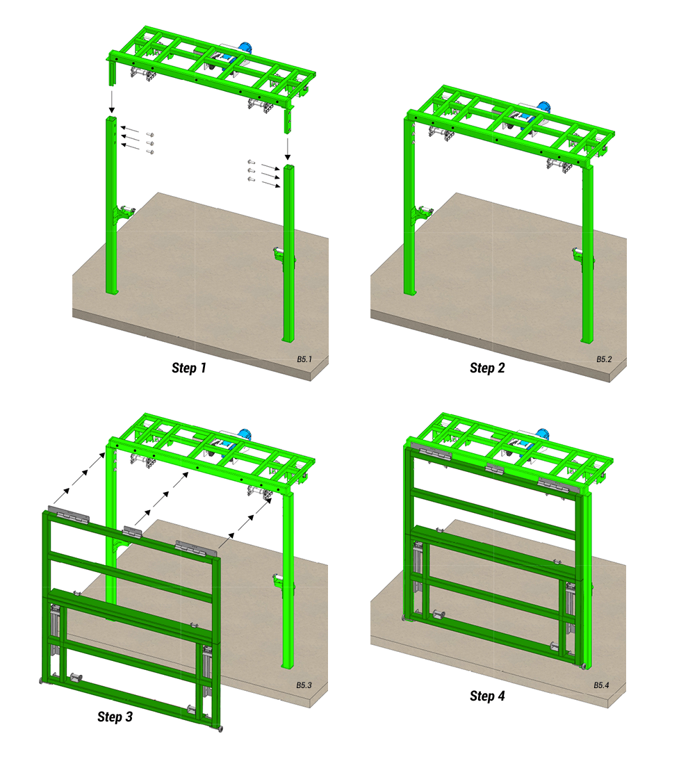 overview of slanted top drive with manual latches