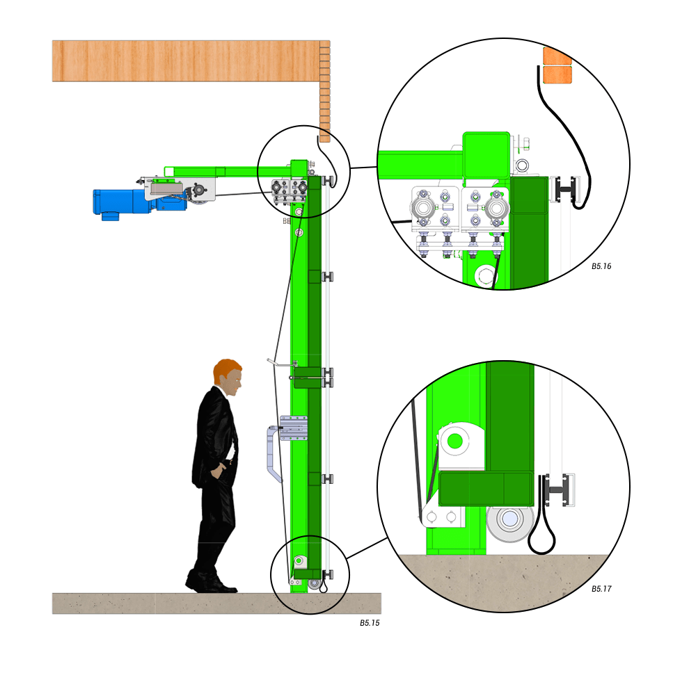 horizontal top drive with manual latches door seals