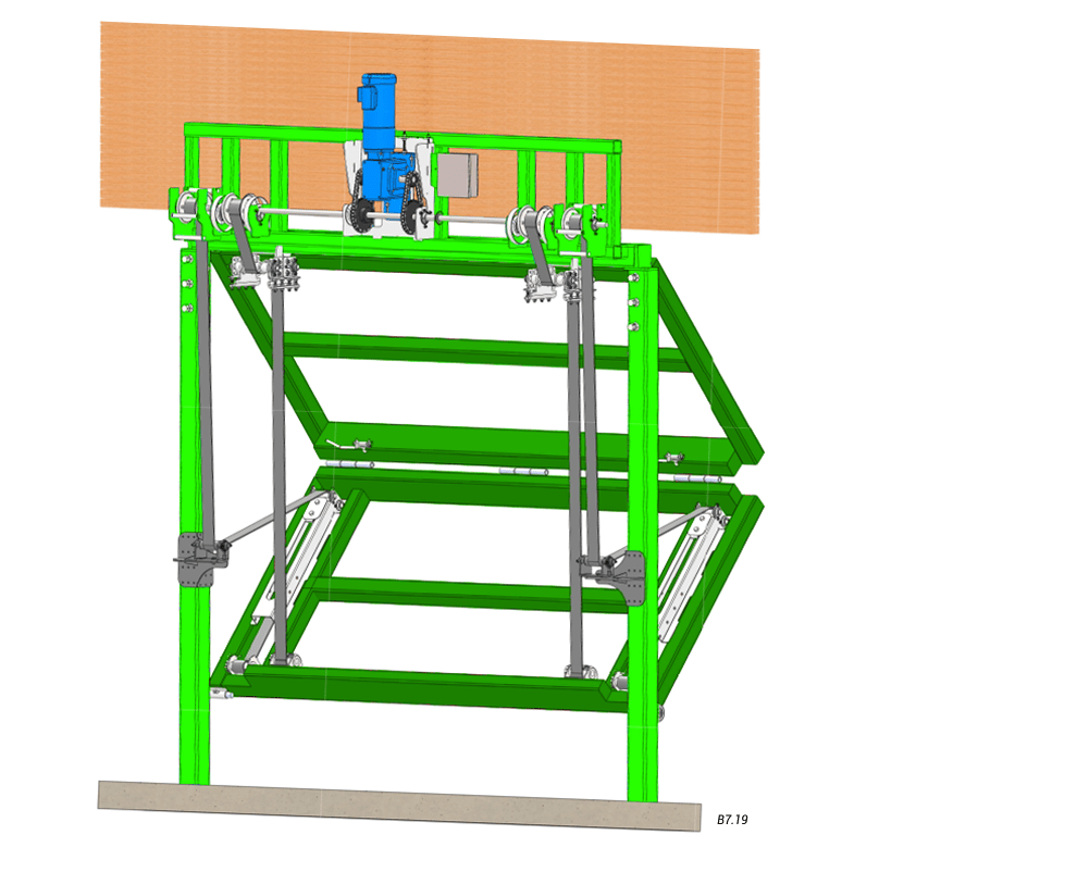 overview of vertical top drive with strap latches