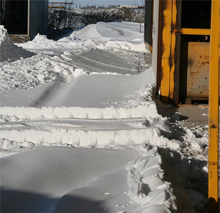 Bifold doors allow easy snow removal