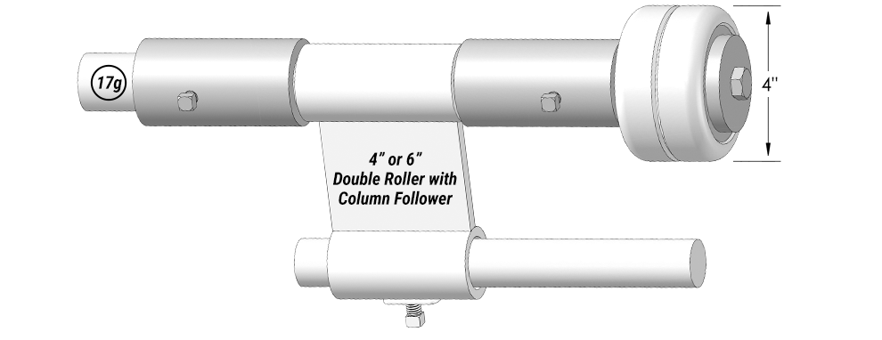 4” or 6” Double Roller with Column Follower for Specialty Glass Designer Doors