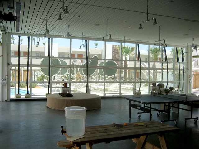 Inside view of designer glass doors