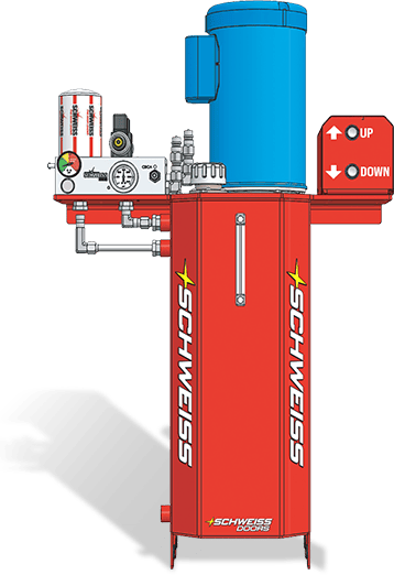 Powerful Colorado Doors hydraulic by Schweiss pump system