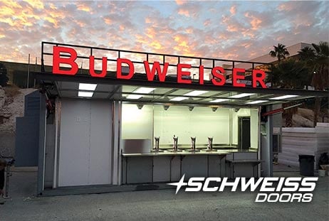 Budweiser food/drink stand hydraulic doors