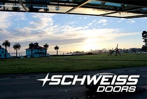 Quite a sunset when the Schweiss Door is open