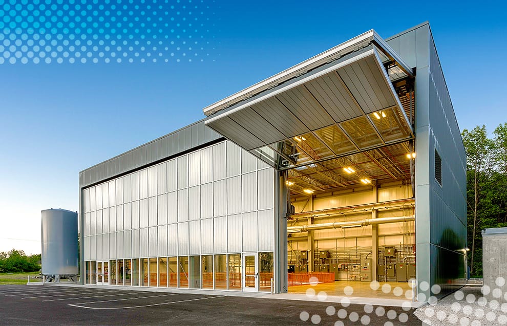 Schweiss bifold door fitted on Fermilab shown fully open