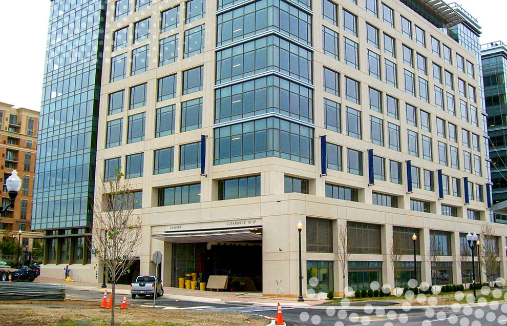 Schweiss bifold door installed on the parking ramp of a large hospital