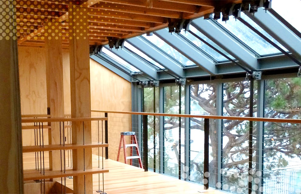 Schweiss glass bifold door fitted on a home in California shown closed