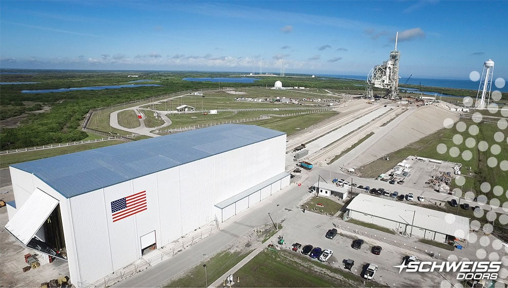 Rocket Hangar open ups with a Schweiss Bifold Door - Preparing Rocket for Launch