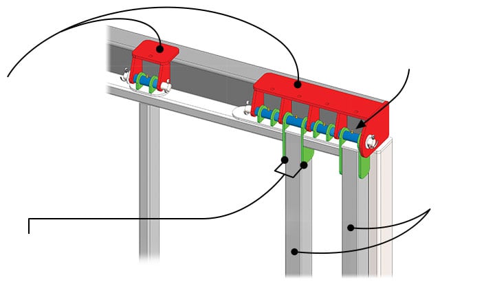 Schweiss wraparound hinges have grease zerks and double push tubes