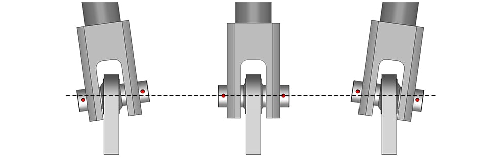 Spherical bearing on Cylinders are great feature on Hydraulic doors