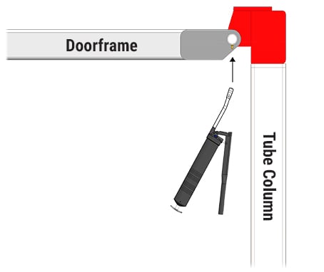 Hinge door column grease zerks