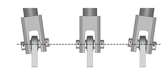 Schweiss Spherical Bearings allows the door to flex reducing stress and wear