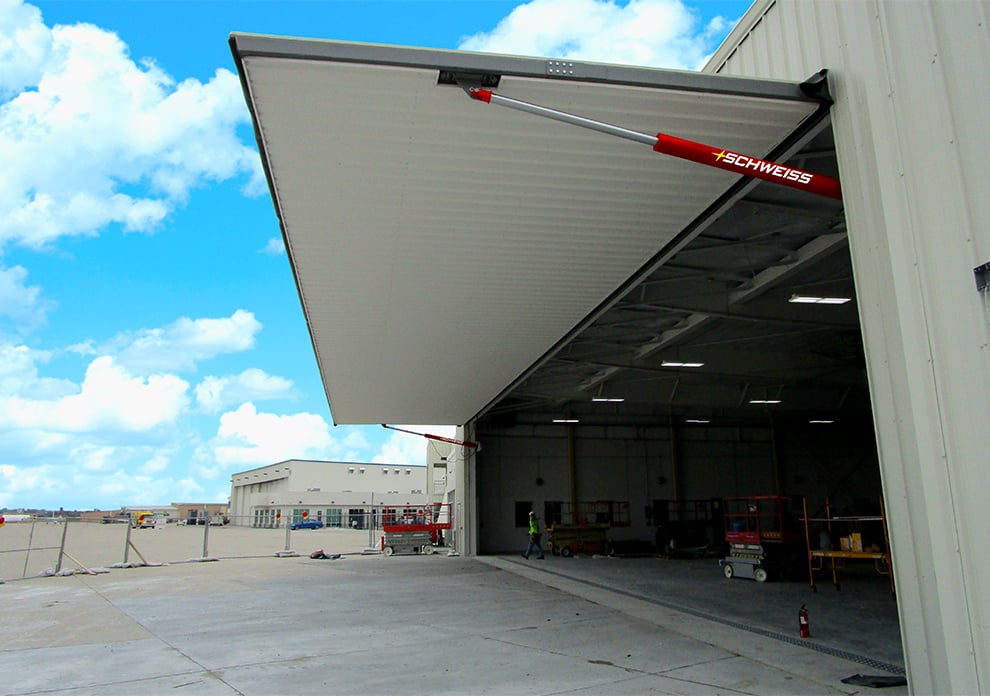 Schweiss Large Hydraulic Doors at regional airport