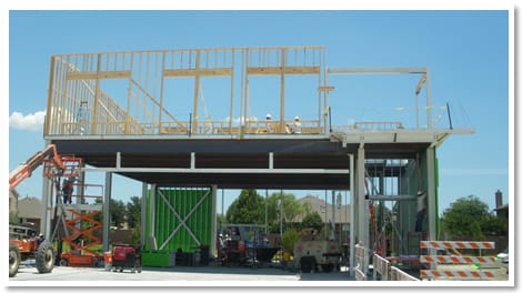 A new hangar / townhome under construction