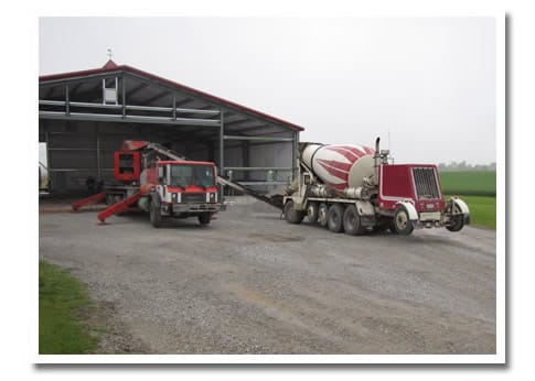 Equipment working infront of shop