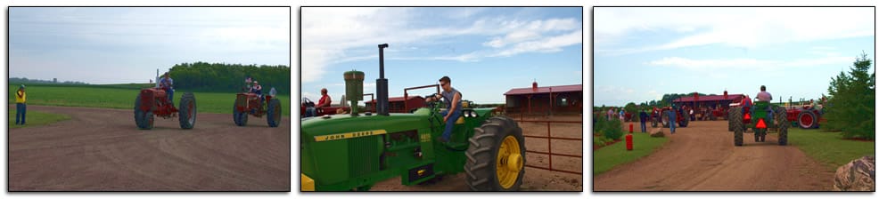 Tractors Driving around Schweiss Doors