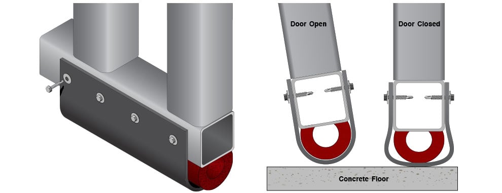 Bottom weathertight seal conforms to dips and bumps in the surface