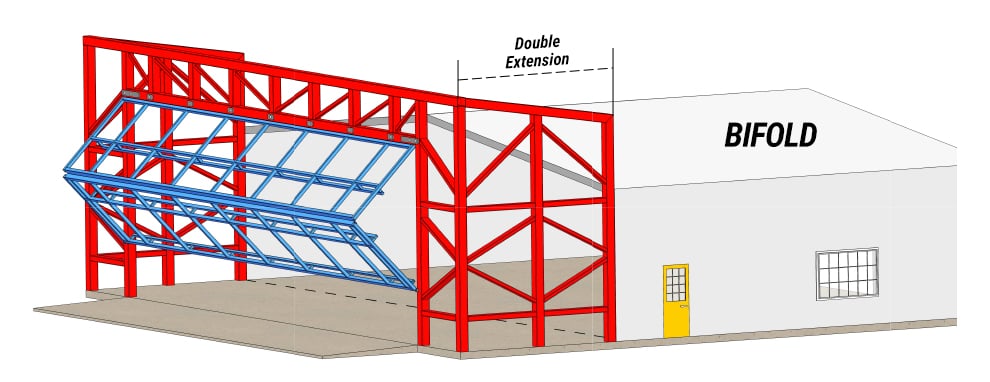Extended Endwall on building with bifold door