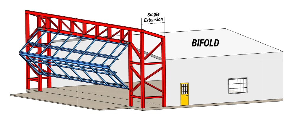 Extended Endwall on building with bifold door