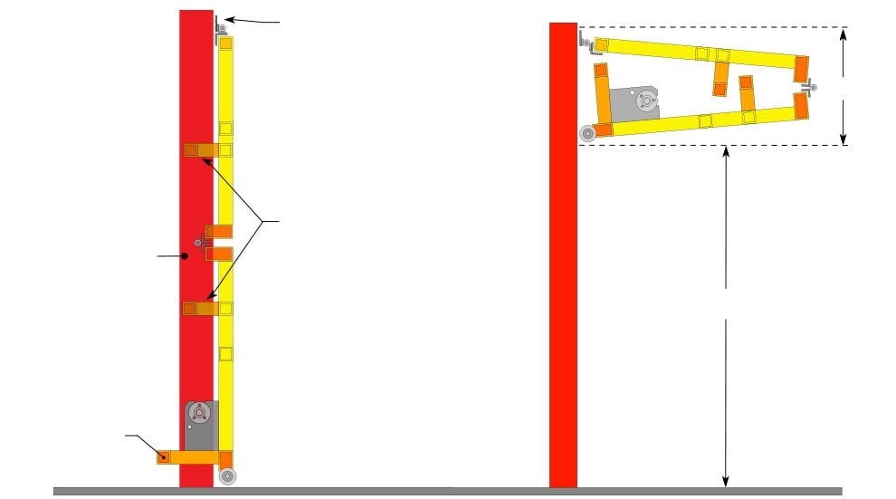 Side View of bifold doorframe