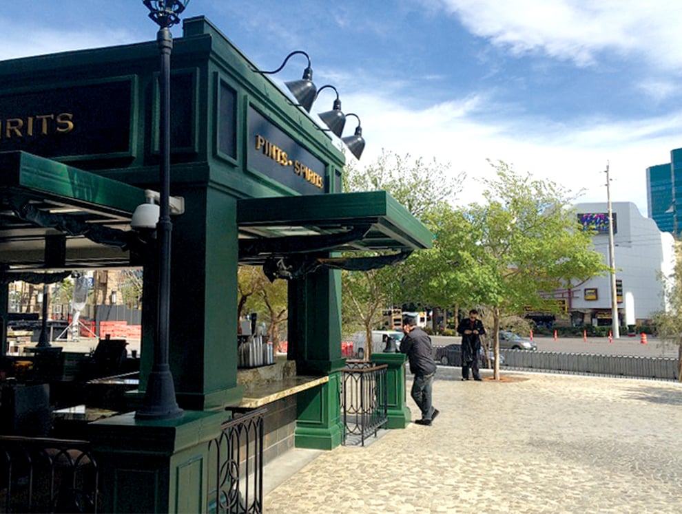 Irish Pub has Security Doors built-to-size for kiosk's needs