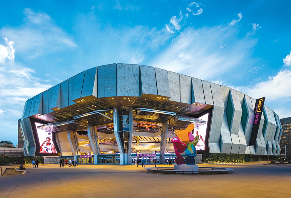 Engineered Security Doors at Basketball Stadium custom built-to-size and protects event-goers from harsh weather