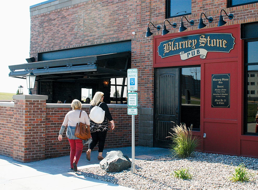 Irish Pub's Security Straplift Doors for Indoor/Outdoor Seating protect against the elements 