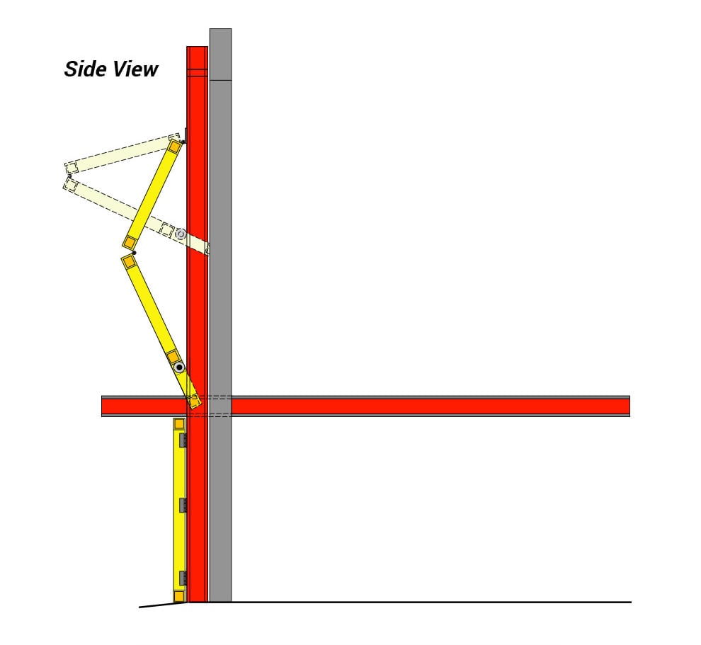 Side View of a Bifold door opening for Crane