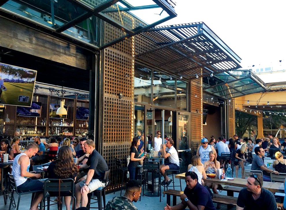 Schweiss Doors open to beer garden in Chicago