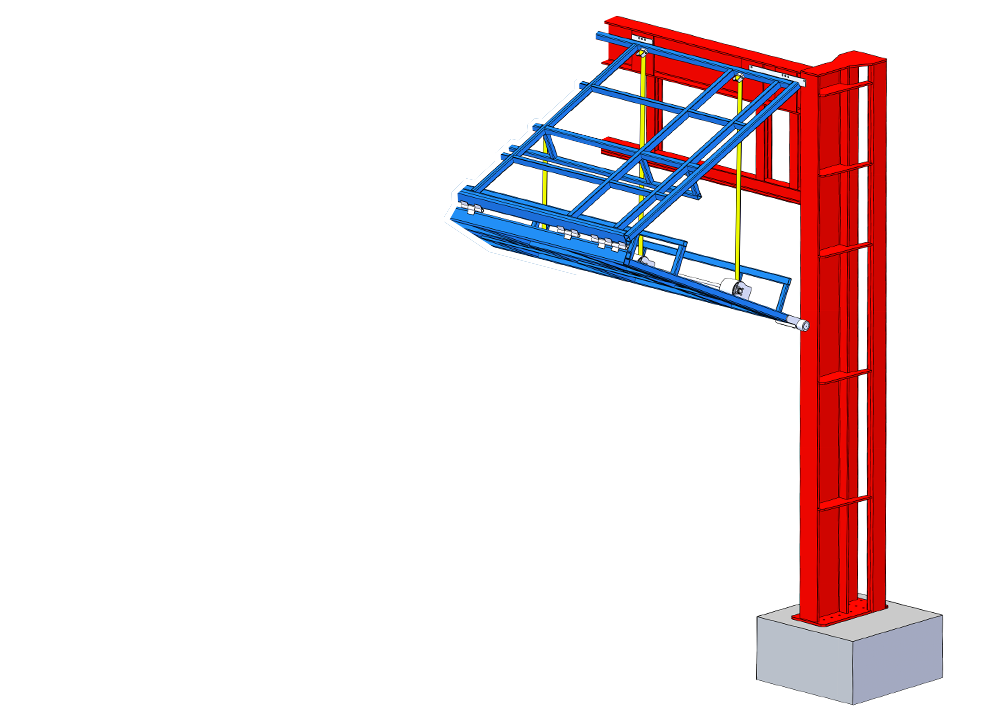 Schweiss superstructure bifold Tri-Pod doors