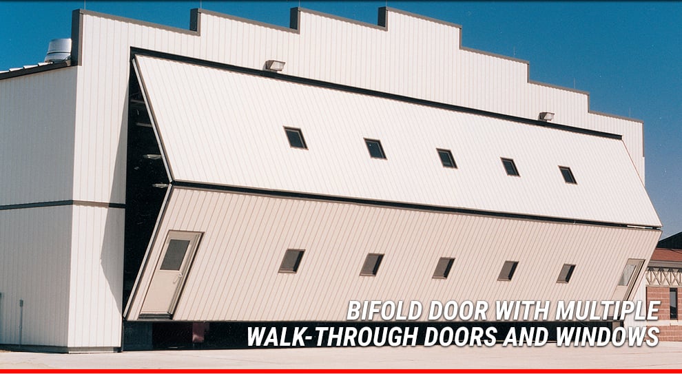 Windows in the frame of Schweiss hangar doors