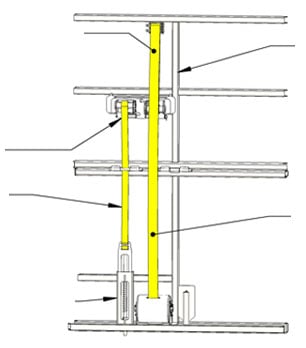 Left Side Vertical Member - Wind Pin Retro-Fitted